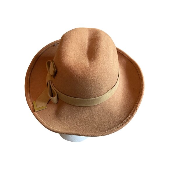 Tom Stone Kurt Jr Fedora Hat Tan Wool Western Style Costal Cowgirl - Picture 4 of 10